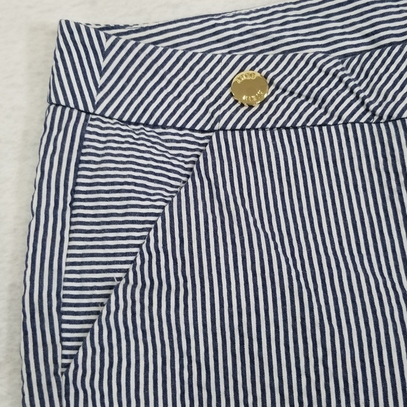 Anne Klein Striped Seersucker Pants Blue / White Women's Size 8 - Picture 6 of 15